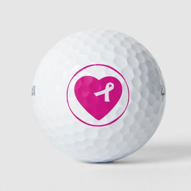 Pink Ribbon Breast Cancer Awareness Golf Ball (Front)