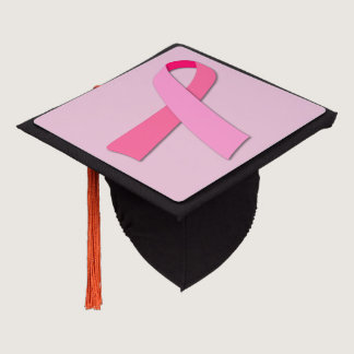 Pink Ribbon Breast Cancer Awareness Graduation Cap Topper
