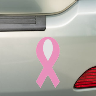 Pink ribbon breast cancer awareness icon car magnet