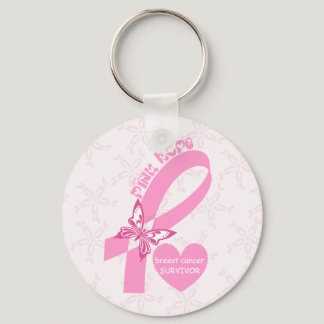 Pink Ribbon Breast cancer awareness Keychain
