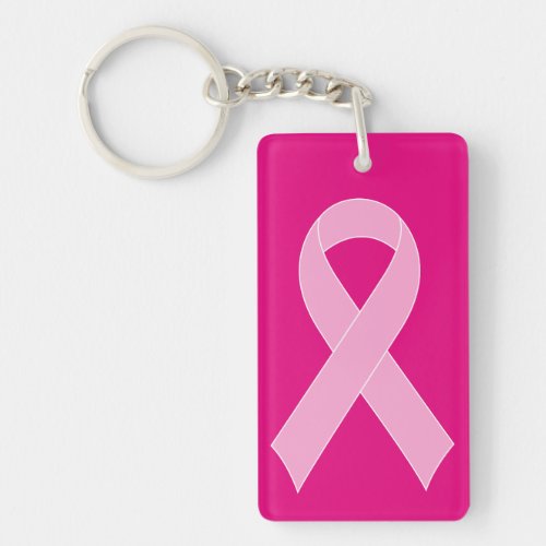 Pink ribbon breast cancer awareness keychains
