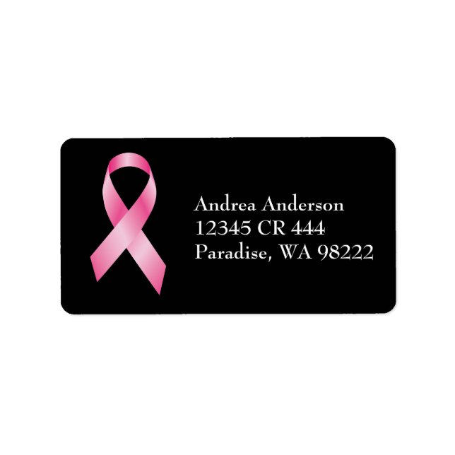 Pink Ribbon - Breast Cancer Awareness Label (Front)