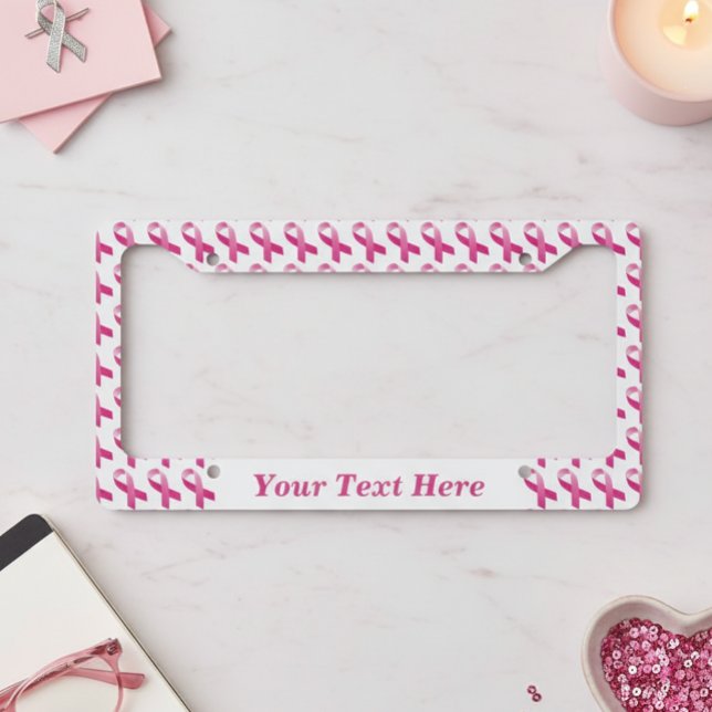 Pink Ribbon Breast Cancer Awareness License Plate Frame (Creator Uploaded)