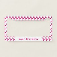 Pink Ribbon Breast Cancer Awareness License Plate Frame