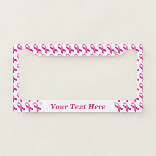 Pink Ribbon Breast Cancer Awareness License Plate Frame