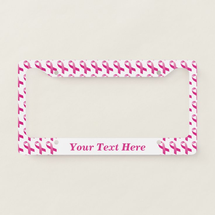 Pink Ribbon Breast Cancer Awareness License Plate Frame Zazzle