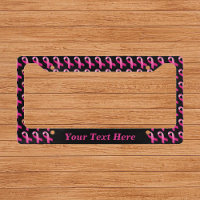 Pink Ribbon Breast Cancer Awareness License Plate 