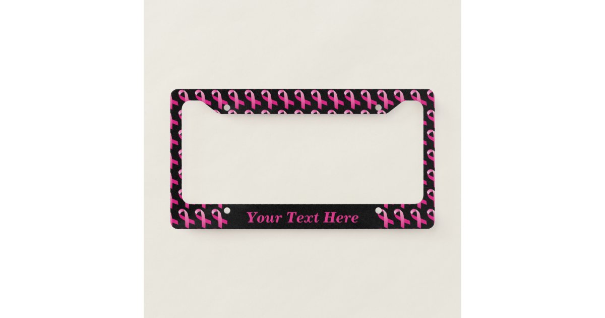 Pink Ribbon Breast Cancer Awareness License Plate License Plate Frame