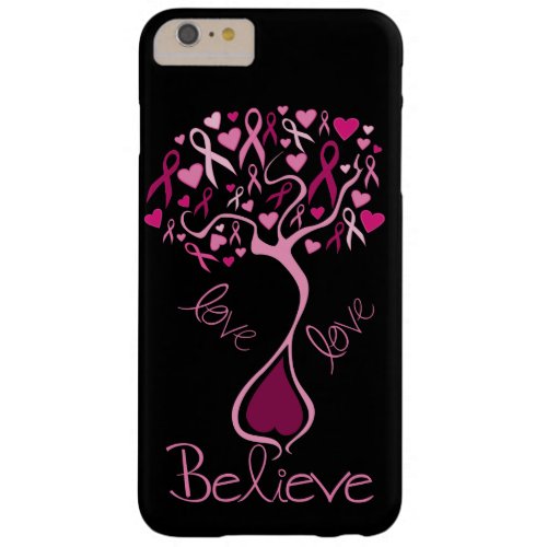 Pink Ribbon Breast Cancer Awareness Love  Believe Barely There iPhone 6 Plus Case
