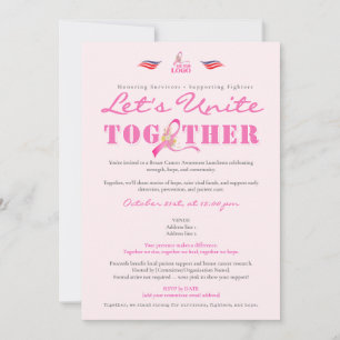 Pink Ribbon Breast Cancer Awareness Luncheon Invitation