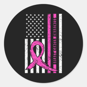 Pink Ribbon Breast Cancer Awareness Month Classic Round Sticker