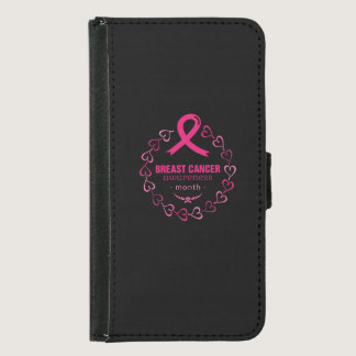Pink Ribbon Breast Cancer Awareness Month Samsung Galaxy S5 Wallet Case