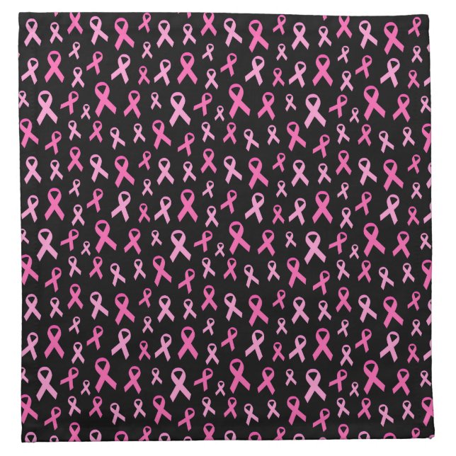 Pink Ribbon Breast Cancer Awareness Pattern Cloth Napkin (Front)