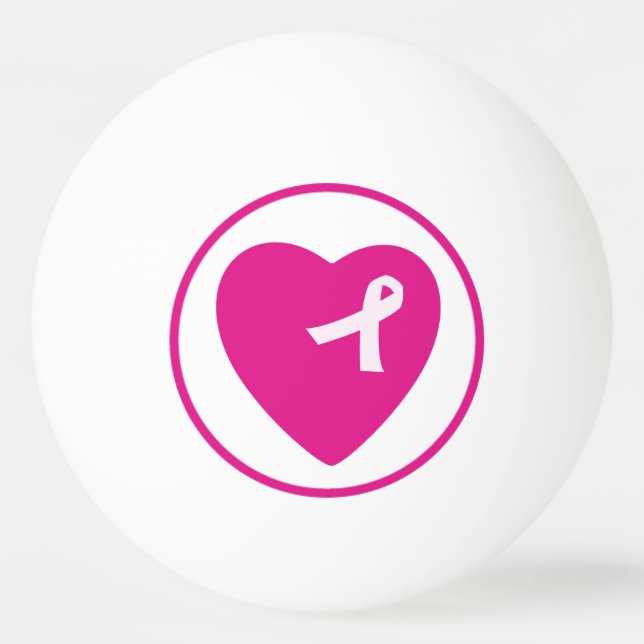 Pink Ribbon Breast Cancer Awareness Ping Pong Ball (Front)
