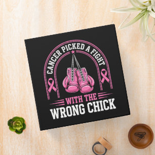 Pink Ribbon Breast Cancer Awareness Pink Fight 3 Ring Binder