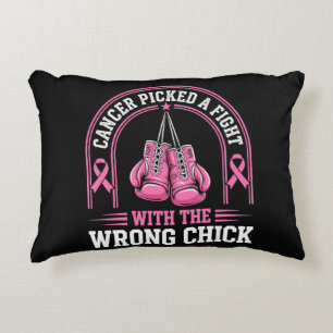 Pink Ribbon Breast Cancer Awareness Pink Fight Accent Pillow