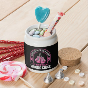Pink Ribbon Breast Cancer Awareness Pink Fight Candy Jar