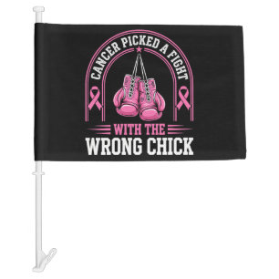 Pink Ribbon Breast Cancer Awareness Pink Fight Car Flag