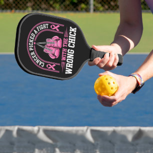 Pink Ribbon Breast Cancer Awareness Pink Fight Pickleball Paddle