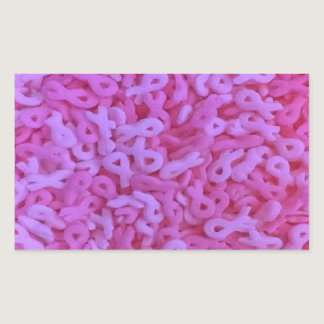 Pink Ribbon breast cancer awareness sprinkles Rectangular Sticker