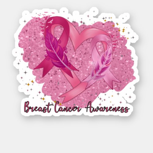 Pink Ribbon Breast Cancer Awareness Sticker