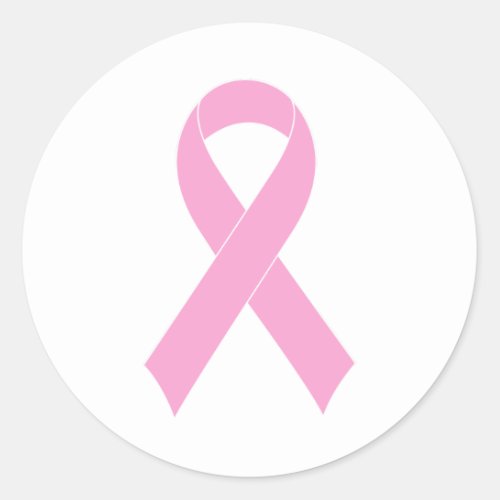 Pink ribbon breast cancer awareness stickers