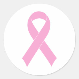 Pink ribbon breast cancer awareness stickers