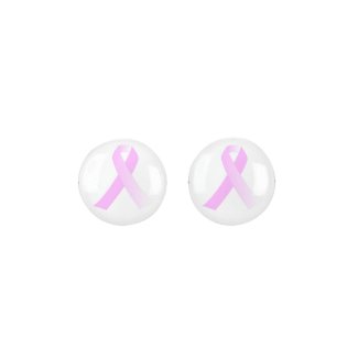 Pink Ribbon Breast Cancer Awareness Stud Earrings