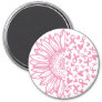 Pink Ribbon Breast Cancer Awareness Sunflower Magnet