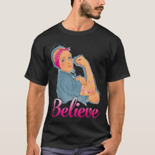 Pink Ribbon breast cancer awareness Support Warrio T-Shirt