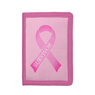 Breast Cancer Design Women Wallets Purple Flower Luxury Leather