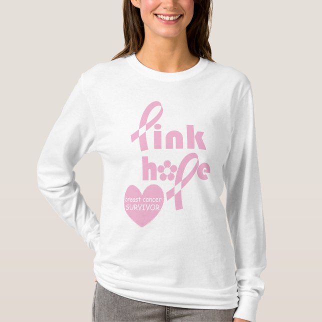Pink Ribbon Breast cancer awareness T-Shirt (Front)