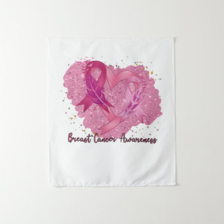 Pink Ribbon Breast Cancer Awareness Tapestry