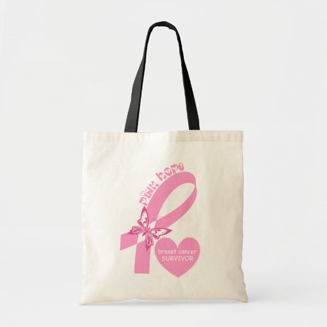 Pink Ribbon Breast cancer awareness Tote Bag (Front)