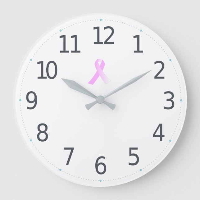 Pink Ribbon Breast Cancer Awareness | Wall Clock (Front)