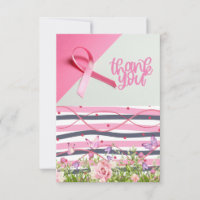 Pink Ribbon Breast cancer Awareness with Flowers