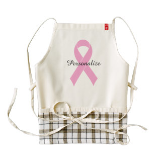 Pink ribbon breast cancer awareness women's apron