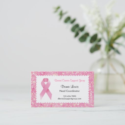 Pink Ribbon Breast Cancer Business Card Zazzle