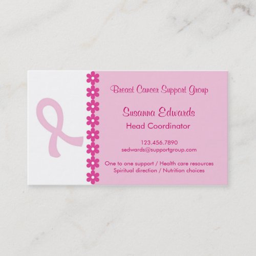 Pink Ribbon Breast Cancer Business Card