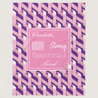 Pink Ribbon Breast Cancer Chemotherapy positive Fleece Blanket