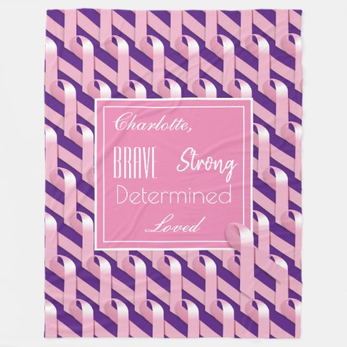 Pink Ribbon Breast Cancer Chemotherapy positive Fleece Blanket