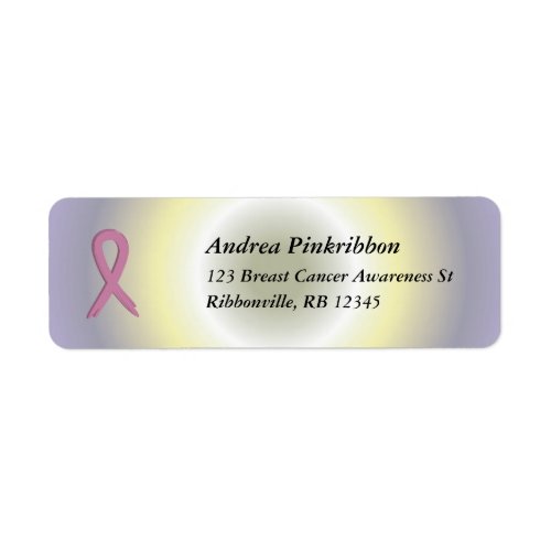 Pink Ribbon Breast Cancer colorful radial La Label