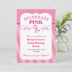 Pink Ribbon Breast Cancer Event Invitation | Zazzle