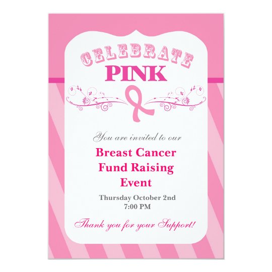 Pink Ribbon Breast Cancer Event Invitation