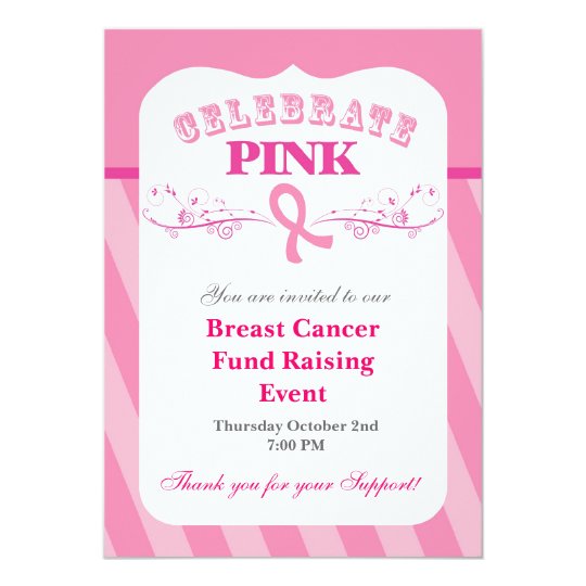 Pink Ribbon Breast Cancer Event Invitation | Zazzle.com