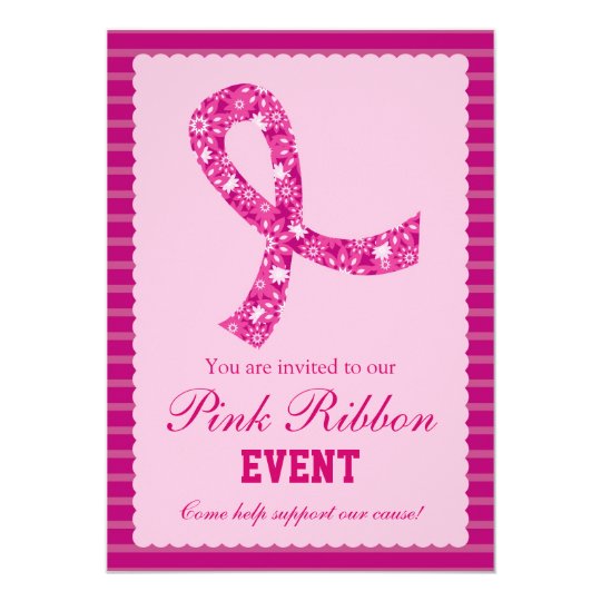 Pink Ribbon Breast Cancer Event Invitation
