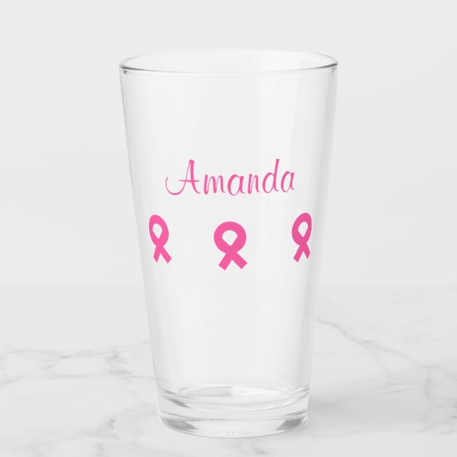 Pink Ribbon Breast Cancer (Name) 4Amanda Glass (Front)