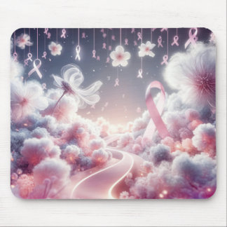 Pink Ribbon Breast Cancer Road Mouse Pad