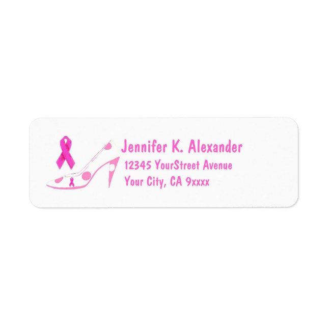 Pink Ribbon Breast Cancer Shoe Label (Front)
