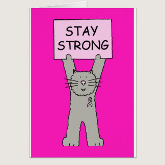 Pink Ribbon Breast Cancer Stay Strong Cat